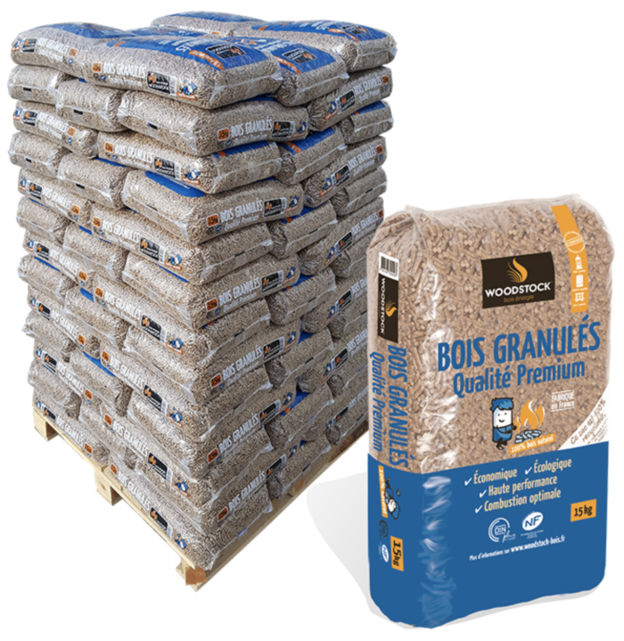 Granulés de bois WOODSTOCK - Palette de 66 sacs de 15kg – Image 1